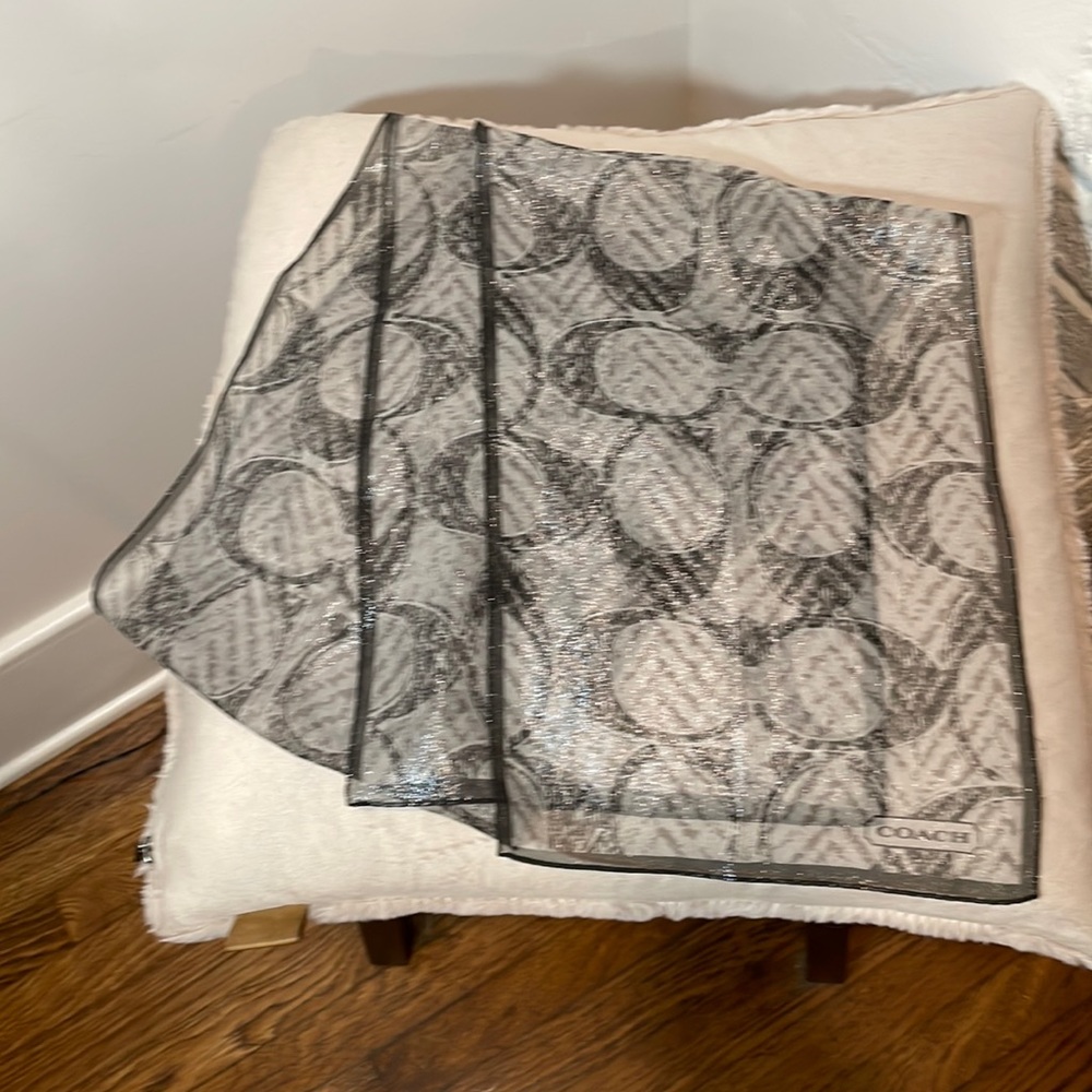Coach sheer shimmery scarf